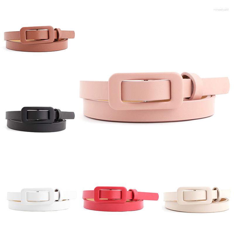 Cinture Moda Donna Ecopelle Color caramella Cintura sottile Cintura regolabile Cinturino per abito Cinturon Mujer Cinto Feminino