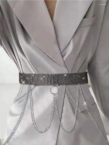 Cinturones Moda Cinturón de mujer Malla Rhinestone Cadena de metal Todo fósforo Venta al por mayor Drop