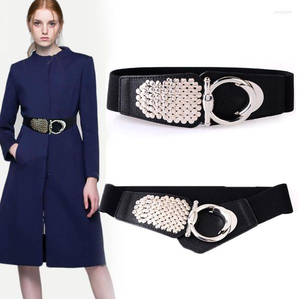 Ceintures à la mode Simple femmes ceinture en cuir véritable ceinture dames large Rivet décoration jupe vers le bas manteau femme ceinture H3150