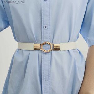 Ceintures À la mode pour femmes PU ceinture noire et blanche ceinture élastique fine accessoires de robe Cinturon produits imprimés de haute qualité vente chaude Y240316