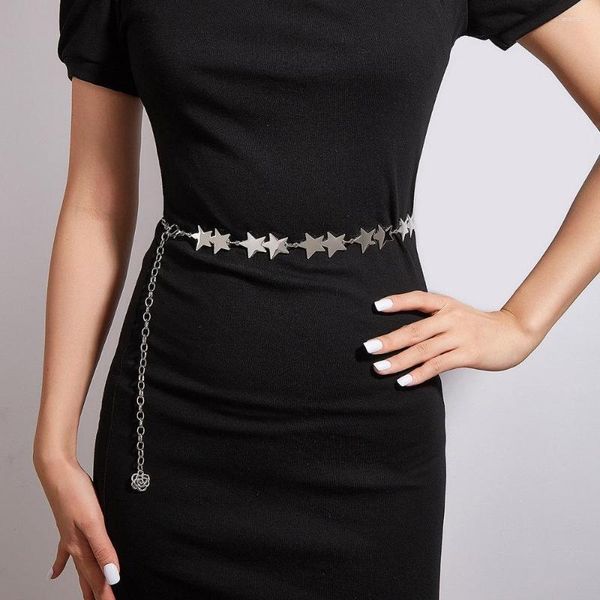 Cinturones Cinturón decorativo femenino Four Seasons Metal Stars Accesorios de ropa Longitud 105 cm Cadena Moda Mujer 2023 en YD0008