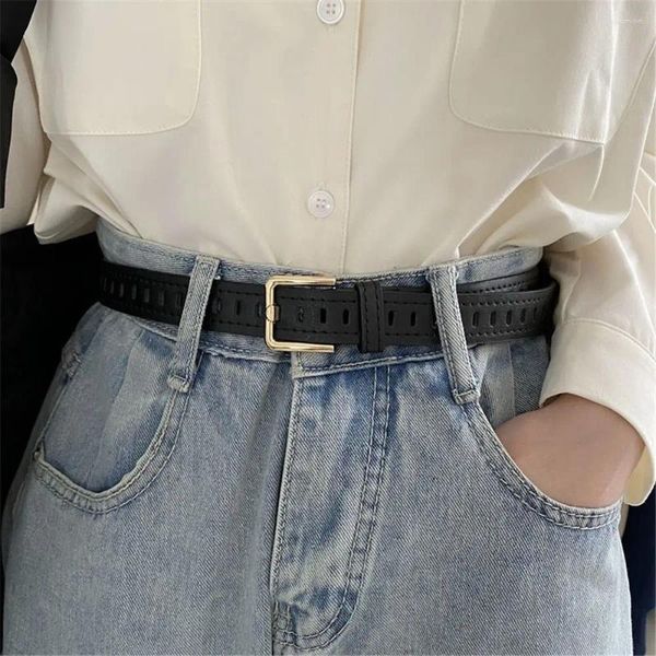 Ceintures femme mode noir taille Jean pantalon ceinture mince métal boucle ardillon ceinture unisexe Hip Hop sangle en gros