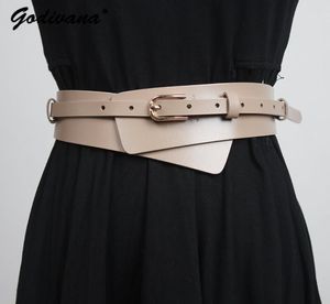 Ceintures Première Couche Ceinture En Peau De Vache Cummerbund Style Européen Vêtements Extérieurs Pour Femmes Décoration Avec Jupe Manteau Pull En Cuir Large