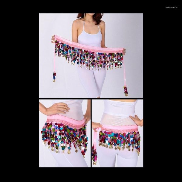 Ceintures Flashy Belly Dancing Hip Wrap avec franges taille chaîne écharpe