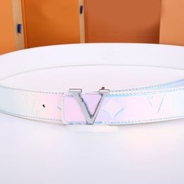Ceintures pour femmes designer coloré ceintures de luxe plaqué argent or lettre boucle lisse ceinture luxe 3,8 cm largeur laser ceinture en cuir classique hg080