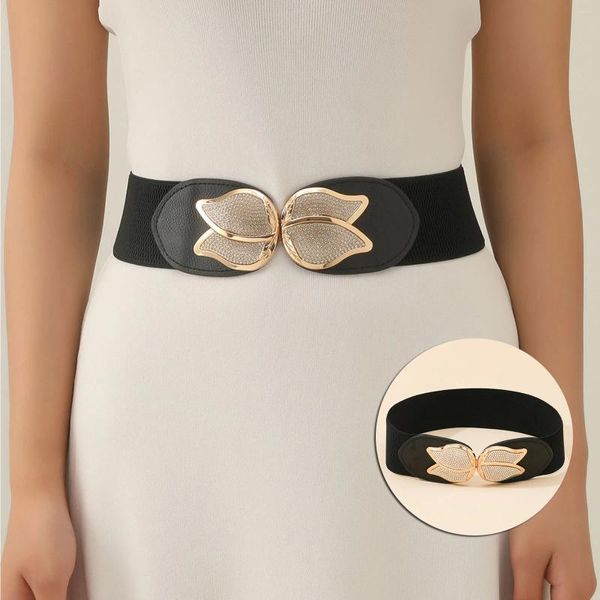 Cinturones Cinturón extranjero Señoras Moda Atmósfera Amplia Decorativa Faja Elástica Cintura Versátil Para Hombre Estrecho