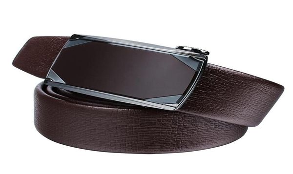 Cinturones de cuero para hombre formal con hebilla plateada moda café hombre cinturón para boss3200986