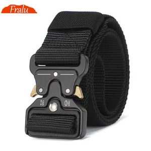 Riemen Fralu Belt Men Outdoor Hunting Tactical Belt Multifunction Buckle Nylon Belt Hoge kwaliteit Marine Corps Canvas Belt voor Men Z0228