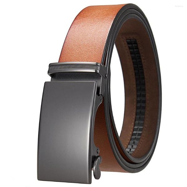 Ceintures Ceinture en cuir véritable pour hommes cadeau de noël boucle en cuivre jean peau de vache décontracté 110 115 120 130 cm mâle