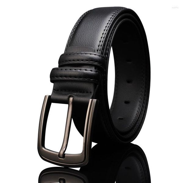 Ceintures Ceinture en cuir véritable pour hommes de haute qualité en alliage boucle jean mode affaires concepteur peau de vache ceinture décontractée