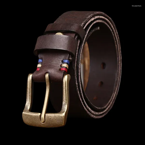 Cinturones Cinturón de cuero genuino para hombre con diseño reversible y patrón tallado