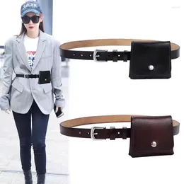 Cinturones de cuero genuino de cuero de vaca cinturón de mujer moda cintura bolso decorativo pantalón monedero de alta calidad
