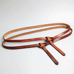 Cinturones decoración de cuero genuino cinturón de cintura flaca
