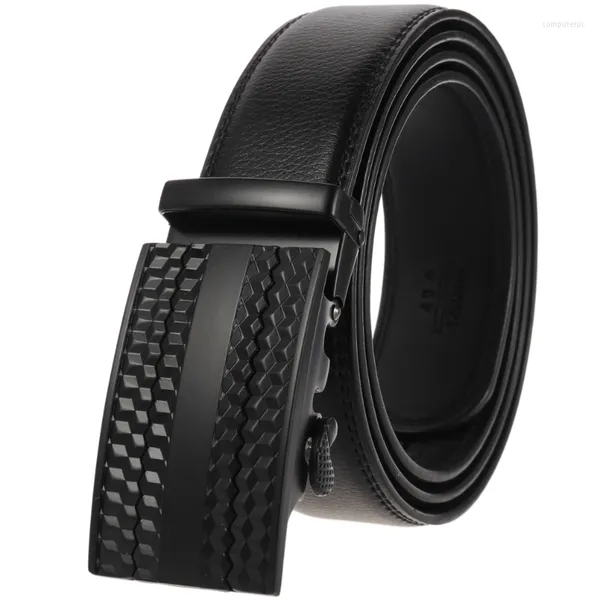 Ceintures En Cuir Véritable Hommes Ceinture De Luxe Designer Hommes Sangle Boucle Automatique Haute Qualité Mâle Pour Hommes Golf 3.5cm Noir