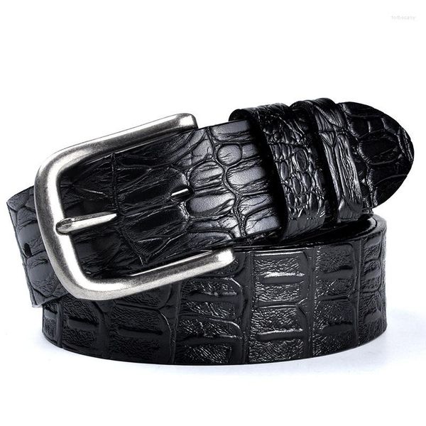 Ceintures en cuir véritable hommes ceinture dames Crocodile peau de vache luxe créateur de mode hommes de haute qualité large sangle