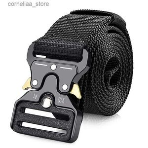 Ceintures Véritable ceinture tactique à dégagement rapide ceinture militaire extérieure doux véritable Nylon accessoires de sport hommes et femmes ceinture noire Y240315