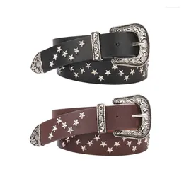 Ceintures filles femme ceinture avec relief bucklestar rivet ceinture décorative h9ed