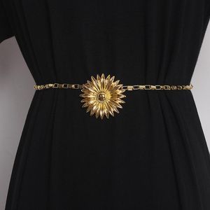 Riemen gouden zonnebloem taille keten dames madeliefje riem en accessoires