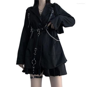 Ceintures goth punk noire cour ceinture femme harajuku fashion tech towear corset gaignb puat cuir coeur vintage body sangle harnais 304J