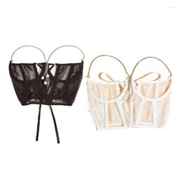 Ceintures H9ED Taille Corsets Pour Filles Dangle Perle Chaîne Décor Élastique Corset Sexy Bustier