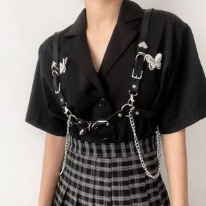 Riemen Harajuku Dark Girl Gotic Belt Punk Chain For Ladies verstelbare bondage riemen meisjes straat hiphop correas para mujer