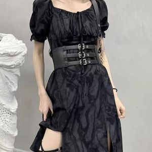 Cinturones Harajuku Lolita Corset Punk Goth Retro Ropa exterior Sello de cintura Cinturón ancho fresco Vestido de moda femenina Cinturones envolventes