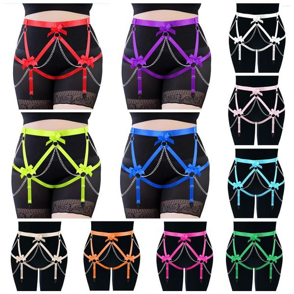 Cinturones Arnés Cinturón Cuerpo Mujer Lencería sexy Ajustar Bondage Tirante elástico Ropa interior Cadena Accesorios Pole Dance Rave Wear Liga