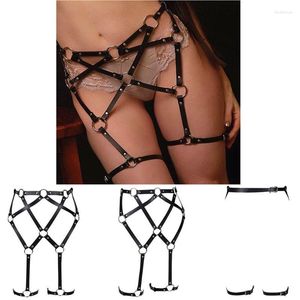 Riemen harnas vrouwen sexy Harajuku kousenbanden faux lederen body bondage kooi beeldhouwen aanpassen aan taille riembandjes bronnen punk gothbelts fred22