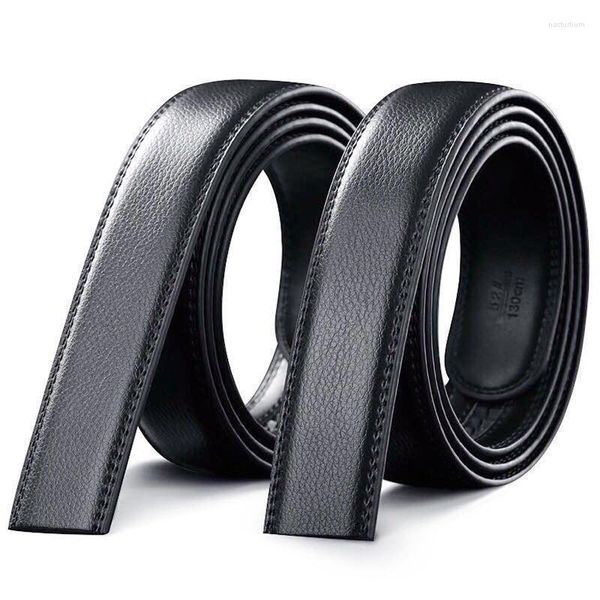 Ceintures sans tête ceinture mode hommes en cuir véritable boucle automatique affaires polyvalent de haute qualité pas de bande noire décontractée