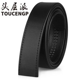 Ceinture sans tête ceinture masculine en cuir de boucle automatique de boucle de boucle de boucle à la tête de la tête de vache sans pantalon menant 2023