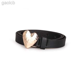 Ceintures avec boucle en forme de cœur, ceinture de luxe de styliste pour filles, chemise en jean innovante, ceintures noires Harajuku ldd240313