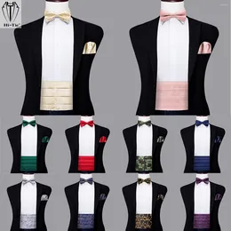 Ceintures Hi-Tie Soie Hommes Cummerbunds Vintage Formel Jacquard Pailey Bowtie Hanky Boutons De Manchette Cummerbund Ceinture Corset Pour Homme De Mariage De Bal