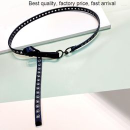 Riemen hoogwaardige 2023 runway ontwerper black metal buckle waistchain dames mode echte koehide lederen sale tren