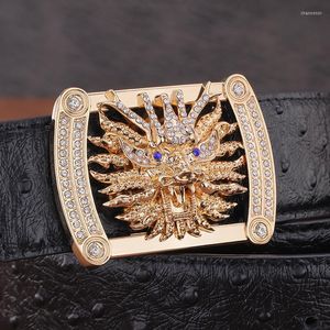 Ceintures de haute qualité chinois Golden Slide Boucle Fashion Designer Hommes Luxe 3.8cm Ceinture en peau de vache