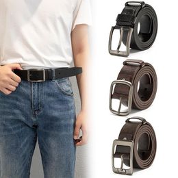 Riemen hoogwaardige herenleren riem legering pin gesp buckle decoratieve outdoor casual mode vintage jeans voor man taillebandbelts