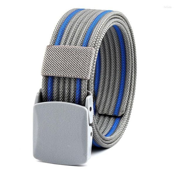 Cinturones Cinturón de nailon con patrón de hoyo de alta calidad Protección del medio ambiente Liberación rápida Hombres Mujeres Hebilla de verificación de seguridad de acero de plástico