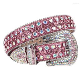 Cinturones Cinturón de diamantes de imitación de alta calidad Bling Correa Diamante tachonado para mujeres Hombres Hebilla ajustable Vaquero Vaquera Ceinture Femme JeanBelts Emel2