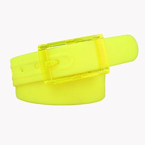 Ceintures Ceinture en silicone de haute qualité Boucle en plastique universelle pour hommes et femmes Couleur bonbon Concepteur de sécurité sans métal RockBelts