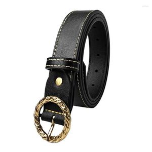 Riemen High Sense Ladies Black Belt eenvoudige verstelbare Buckle Classic Vintage For Jeans Pants Dress