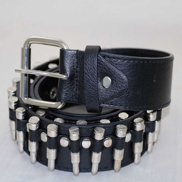 Cinturones HUOBAO New Punk Bullet Belts Hombres Hip Hop Rivet Belt Hombre PU Cuero Rock Motocicleta Mujeres Correa para Jeans Ceinture Femme G230207