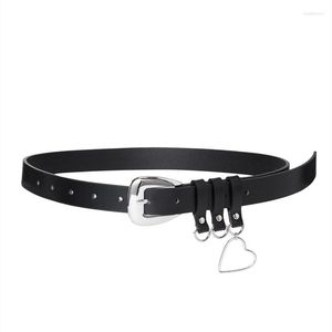 Riemen Ins Frans Y2K Love Small Hanger Belt Jumping Cowhide Leather Fashion Charm Accessoires