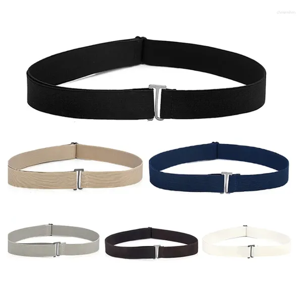 Ceintures Boucle de ceinture invisible Plastic Elastic Femmes Men A réglable Mode A réglable