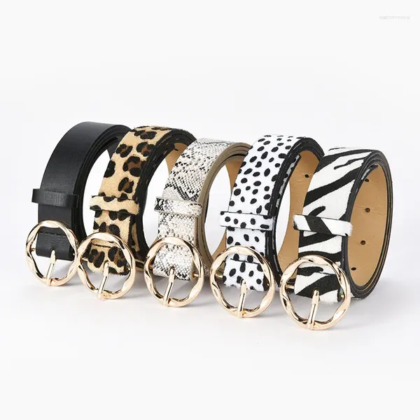 Cinturones Moda japonesa Cinturón de mujer Patrón de leopardo ancho Accesorios decorativos Vestido Diseñador para hombre