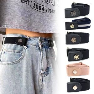 Ceintures Jeans ceinture élastique Invisible sans boucle femmes Style coréen couleur unie pantalon accessoire Stretch facile à porter taille