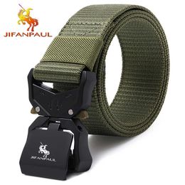 Ceintures JIFANPAUL Officiel Véritable Ceinture Tactique À Dégagement Rapide Boucle Magnétique Ceinture Militaire Doux Réel Nylon Sport Accessoires ZZZZ Z0228