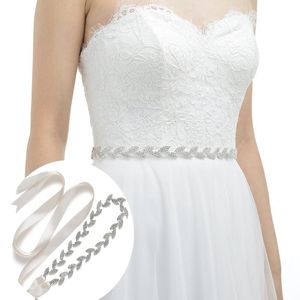 Gordels JLZXSY Handmade Dunne Rhinestones Wedding Belt Crystal Bridal Sash voor avondfeestjurkenjurken