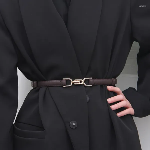 Cinturones Moda coreana Faldas para mujer Aleación de zinc Hebilla especial Cinturones Vestido Mantón Verano Delgado