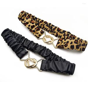 Ceintures coréennes boucle en métal imprimé léopard ceinture enfants tendance ceinture accessoires robe pull élastique mode réglable