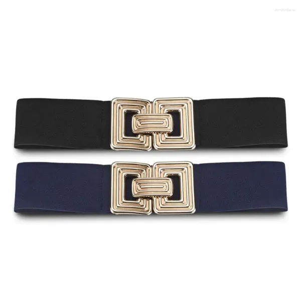 Cinturones Estilo coreano Mujeres Cinturón retro Nylon de lujo Color sólido Cummerbunds femeninos Cintura Hebilla de metal ancha