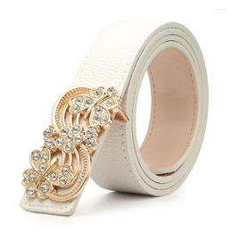 Gordels Koreaanse damesriem eenvoudige en veelzijdige strass Decoratie Taille brede vlinder Love Flower Smooth Buckle Casual Jeans